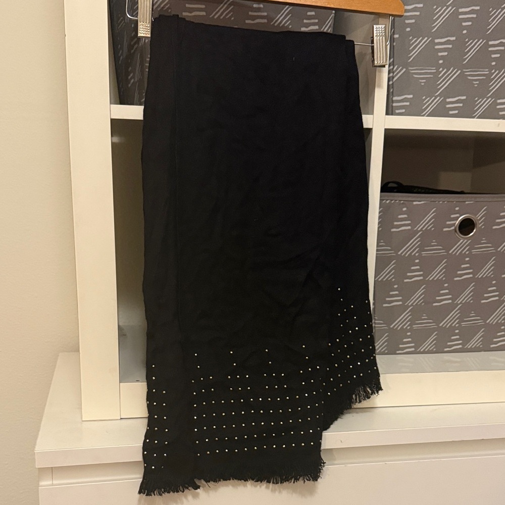 Black Scarf with Gold Studded Accents